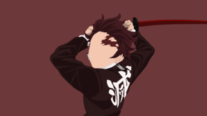 Tanjiro Kamado, Faceless, Minimalist, Brown background, Brown aesthetic, 4K wallpaper