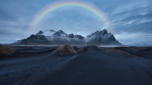 Rainbow, Mountains, Landscape, Nature, 4K wallpaper