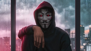 Anonymus, Mask, Artist, Artwork, Digital Art, 4K wallpaper