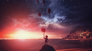 Air Balloon, Sky, Artist, Artwork, Digital Art, 4K wallpaper