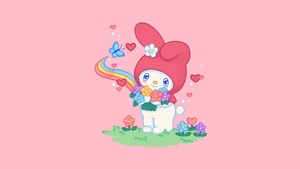 My Melody, Pastel pink, 4K wallpaper