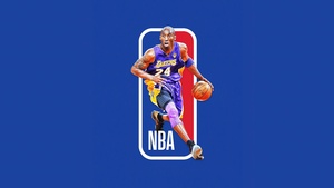 Kobe Bryant, NBA, Lakers, Blue background, 4K wallpaper
