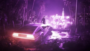 Synthwave, Artist, Artwork, Digital Art, Behance, Delorean, 4K wallpaper