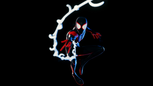 Marvels Spider-Man: Miles Morales, Black background, Spiderman, 4K wallpaper