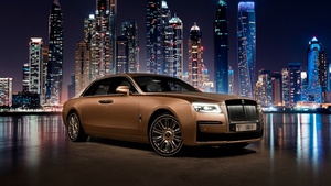 Rolls-Royce Ghost Extended, Dubai Marina, Night City, Bespoke, 4K wallpaper