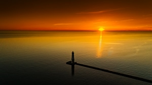 Sunset, Pier, Nature, Sunrise, Evening, 4K wallpaper