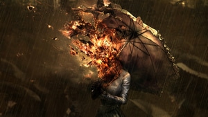 Umbrella, Fire, Artist, Artwork, Digital Art, Manipulation, 4K wallpaper