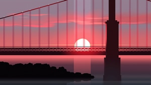 Minimalism, Minimalist, Sunset, Artist, Artwork, Digital Art, Bridge, 4K wallpaper