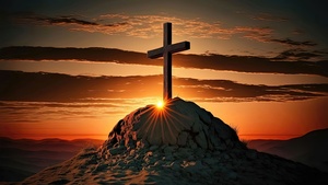 Christian cross, AI art, Sunset, Jesus Cross, 4K wallpaper