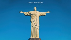 Statue, Rio de Janeiro, Jesus Christ, Brazil, Blue Sky, 4K wallpaper