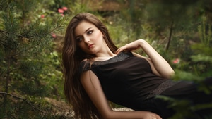 Black Dress, Girls, Model, 4K wallpaper
