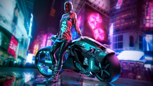 Cyberpunk, Biker, Artist, Artwork, Digital Art, Neon, Artstation, 4K wallpaper