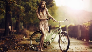 Girls, Model, Bicycle, Deviantart, 4K wallpaper