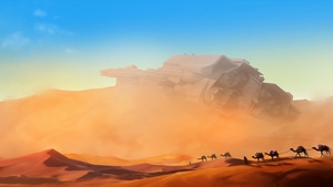 Desert, Artist, Artwork, Digital Art, Artstation, 4K wallpaper
