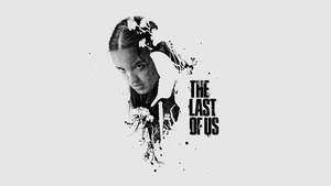 Bella Ramsey as Ellie, Season 2, The Last of Us, 2025 Series, Ellie Williams, White background, Monochrome, 4K wallpaper