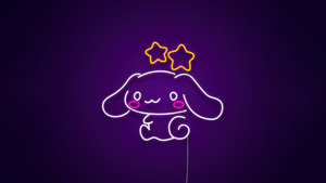 Cinnamoroll, Neon, Purple background, 4K wallpaper