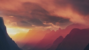 Fog, Landscape, Mountains, Nature, Sunrise, Sunset, , 4K wallpaper