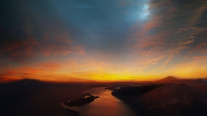Mountains, Landscape, Sky, River, Nature, 4K wallpaper
