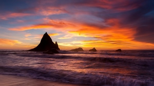 Beach, Sunset, Nature, 4K wallpaper