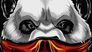 Panda, Artist, Artwork, Digital Art, Mask, 4K wallpaper