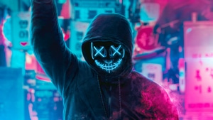 Neon, Mask, Photography, Smoke, 4K wallpaper