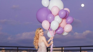 Meg Donnelly, Girls, Celebrities, Photoshoot, Balloons, 4K wallpaper