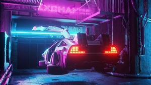 Delorean, Cars, Artist, Artwork, Digital Art, Synthwave, 4K wallpaper