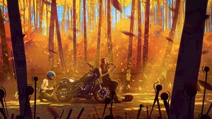 Biker, Artist, Artwork, Digital Art, Autumn, Artstation, 4K wallpaper