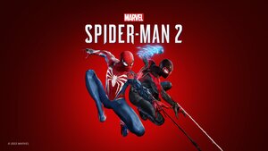 Marvels Spider-Man 2, Cover Art, PlayStation 5, 2023 Games, Red background, Spiderman, 4K wallpaper