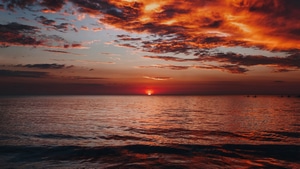 Sunset, Sunrise, Ocean, Nature, 4K wallpaper