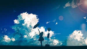 Umbrella, Storm, Wind, Artist, Artwork, Digital Art, 4K wallpaper