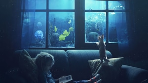 Little Girl, Manipulation, Artist, Artwork, Digital Art, Deviantart, Cat, 4K wallpaper