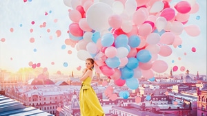 Girls, Model, Photography, Balloons, 4K wallpaper