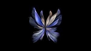 Vivo X Fold 2, AMOLED, Stock, Black background, Blue abstract, 4K wallpaper