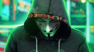 Anonymus, Hoodie, Mask, Artist, Artwork, Digital Art, Neon, 4K wallpaper