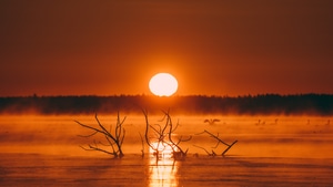 Sunset, Evening, Nature, 4K wallpaper