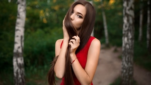 Red Dress, Girls, Model, 4K wallpaper
