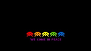 Space Invaders, Games, Minimalism, Minimalist, Dark, Black, 4K wallpaper