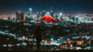 Artist, Artwork, Digital Art, Rain, Umbrella, Alone, Deviantart, 4K wallpaper