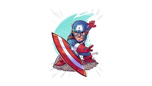Captain America, Superheroes, Minimalism, Minimalist, 4K wallpaper