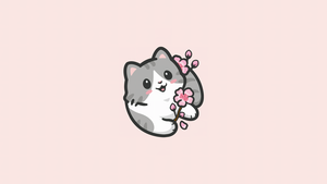 Cute Kitten, Cute Cat, Girly backgrounds, Aesthetic, Simple, 4K wallpaper