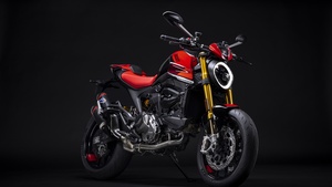 Ducati Monster SP, Sports bikes, 2023, Dark background, 4K wallpaper