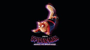 Spider-Cat, Spider-Man: Across the Spider-Verse, Black background, 4K wallpaper