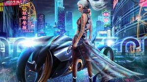 Cyberpunk, Artist, Artwork, Artstation, Biker, 4K wallpaper