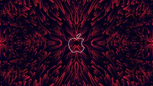 Apple logo, Abstract background, Dark red, 4K wallpaper