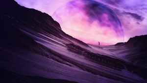 Dreamy, Ultraviolet, Purple Planet, Surreal, Alone, 4K wallpaper