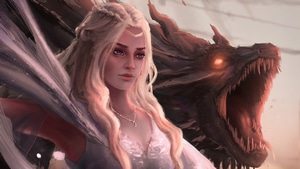 Daenerys Targaryen, Dragon, Artwork, Artist, Digital Art, 4K wallpaper