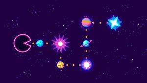 Pacman, Artist, Digital Art, Planets, Artwork, 4K wallpaper