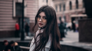 Girls, Model, Glasses, 4K wallpaper