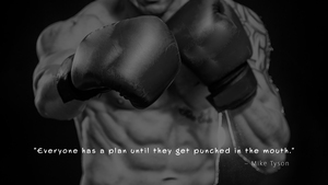 Boxing, Monochrome background, Punch, Mike Tyson, Popular quotes, Dark background, 4K wallpaper